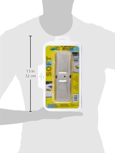 STAR BRITE Premium 8" Soft Brush Head W/Bumper - Dual Connections Fit Either Standard 3/4" Threaded Poles or Extend-A-Brush Handles (Soft) (Yellow) (040161) - color: Yellow, size: Deluxe 8" Brush