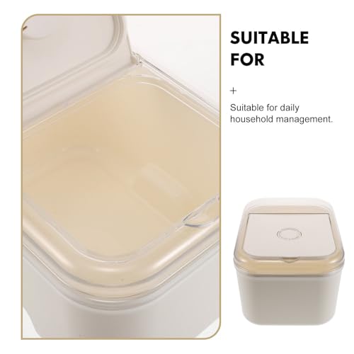 FUOYLOO 10 Kg Airtight Sealed Grain Storage Bucket for Cereal and Flour, Beige Plastic Food Container with Multipurpose Capacity for Kitchen Storage and Pantry Organization