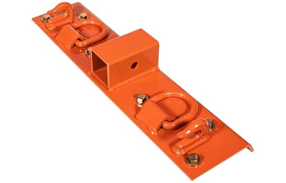 Bonbo Tractor Grab Hooks Compatible with Kubota Tractors - Bolted on Compact Tractor Bucket Grab Hooks with D Rings and 2" Receiver, Orange