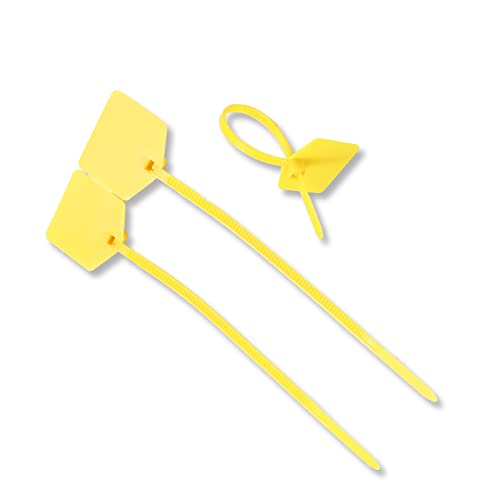 Waterproof Shipping Tags, Nylon Writable Marker Ties Luggage Identification Tags - 100pcs (Yellow) - color: Yellow