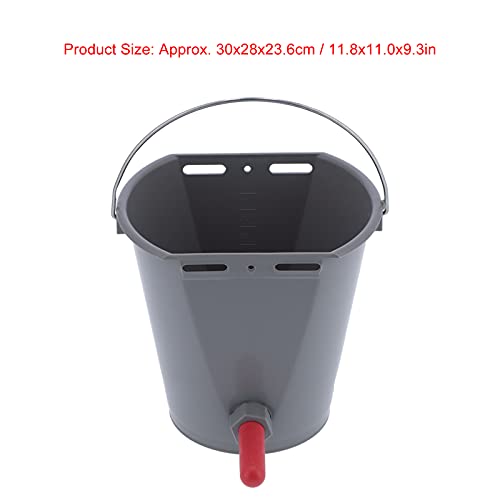 flexman 8L Cow Feeder Bucket, Lamb Milk Feed Bucket with Nipples Check Valves, Sheep Milk Feeding Bucket with Lifting Handle for Farms Livestock (for Cattle) - size: For cattle