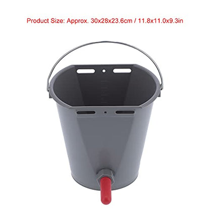 flexman 8L Cow Feeder Bucket, Lamb Milk Feed Bucket with Nipples Check Valves, Sheep Milk Feeding Bucket with Lifting Handle for Farms Livestock (for Cattle) - size: For cattle