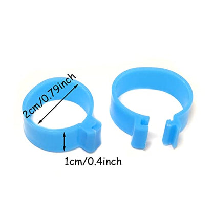 Honbay 100PCS 5 Colors Poultry Foot Rings Leg Bands Clip-on Rings for Birds, Ducks and Chickens (20mm(4.4-11lbs))