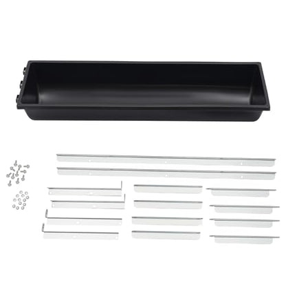 Livestock Feed Trough, 9.25 Gal Large Capacity Animal Feeder with Stand, Heavy Duty Metal Hay & Water Trough for Horses, Goats, Deer, Cattle, Chicken, Easy to Clean & Assemble (Black) - color: Black
