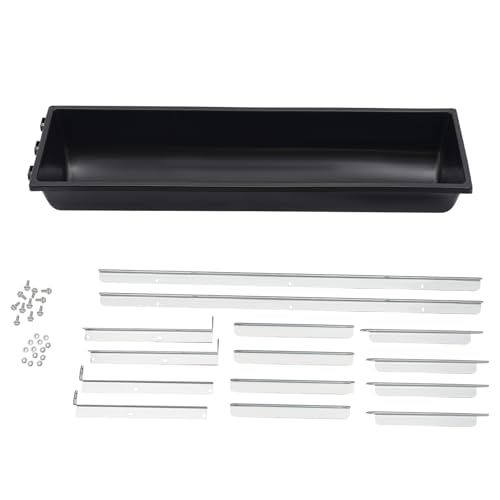 Livestock Feeding Trough, 9.25Gallon Capacity, 39" Livestock Water Trough, Heavy Duty Hay Feeder for Goats, Sheep, Horses, Cattle, Farm Animal Feeding (Black) - color: Black