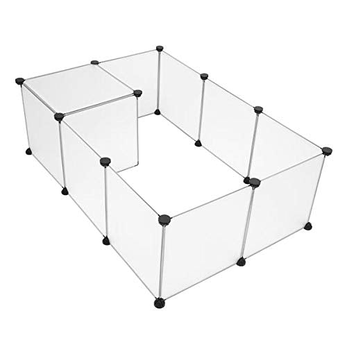Pet Playpen Portable Large Plastic Yard Fence – DIY Small Animal Kennel with Modular Panels, Indoor/Outdoor Puppy Crate Tent for Rabbits, Guinea Pigs, Hedgehogs – Easy Assembly