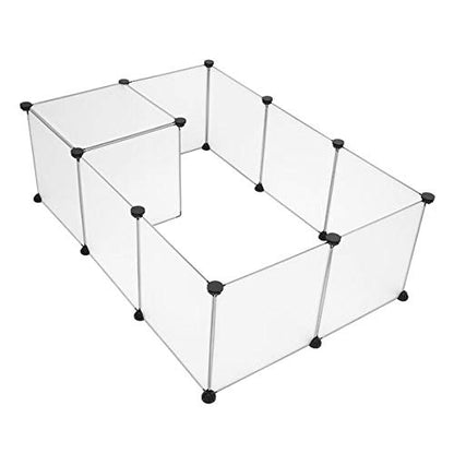 Pet Playpen Portable Large Plastic Yard Fence – DIY Small Animal Kennel with Modular Panels, Indoor/Outdoor Puppy Crate Tent for Rabbits, Guinea Pigs, Hedgehogs – Easy Assembly