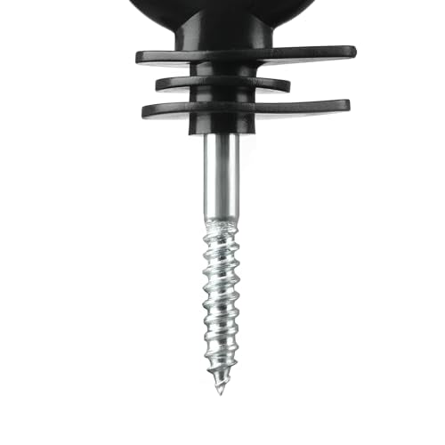 50 Pack Electric Fence Insulators, Screw in Wood Post Ring Insulator for Tape, Rope, Wire
