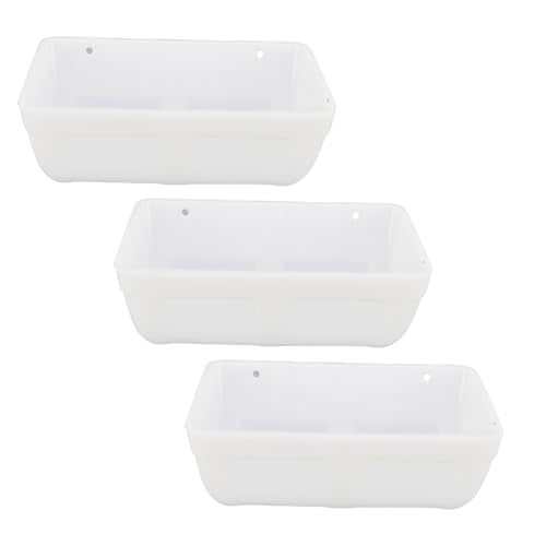 Hanging Poultry Feeder, Large Capacity Space Saving Plastic Hanging Chicken Feeder Trough with Minimized Feed Waste, for Farm Coop Yard Indoor Outdoor Use (White) - color: White