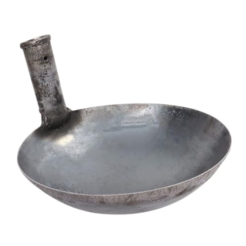 POPETPOP Thick Iron Ladle Spoon for Watering Reusable Long Handle Scoop for Garden and Household Use for Mixing Concrete and Feeding Livestock