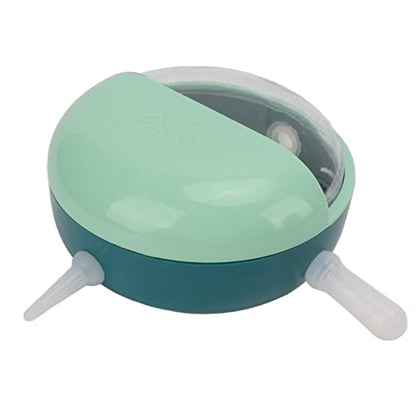 Pet Nipple Feeder with 5 Silicone Nipples, Small Pet Milk Bowl for Rabbits Puppy Kitten, Food Grade Simulated Nursing Bowl with Protective Cover, Easy to Use Feeding Device for New