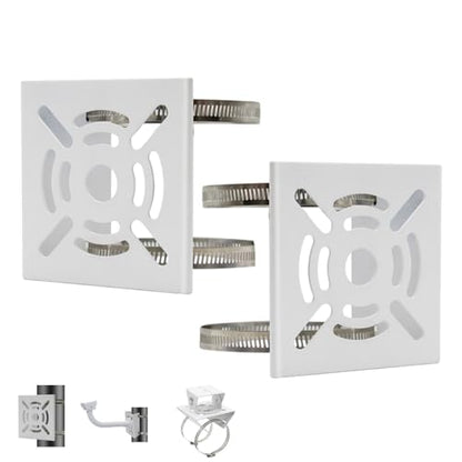 2pcs Universal Wall Mounting Bracket with 4 Loops, Vertical Pole Mount Adapter for CCTV Security Camera PTZ Dome Indoor Outdoor AP Access Point Client CPE