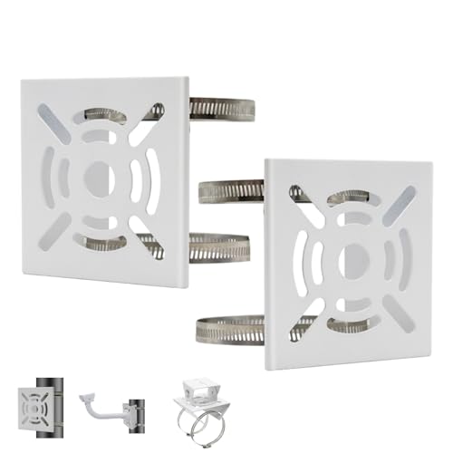 2pcs Universal Wall Mounting Bracket with 4 Loops, Vertical Pole Mount Adapter for CCTV Security Camera PTZ Dome Indoor Outdoor AP Access Point Client CPE