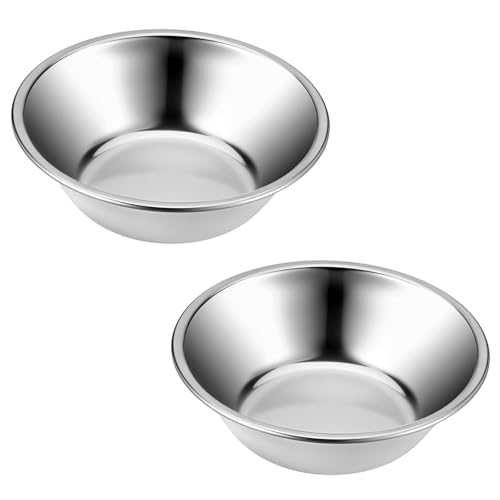 2 Pack 5.5" Metal Cat and Dog Small Bowls Stainless Steel Pet Bowls Set, Replacement Dog Food Bowl for Food and Water for Small Dogs, Kitten, Puppy