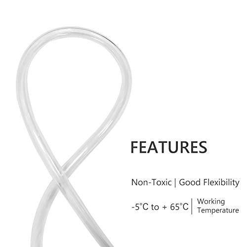 Eastrans 5ft x 3/4" ID Clear Vinyl Tubing, Flexible Hybrid PVC Tubing Hose, Lightweight Plastic Tube UV Chemical Resistant Vinyl Hose, BPA Free and Non Toxic - size: ID 3/4 INCH, style: 5 Feet