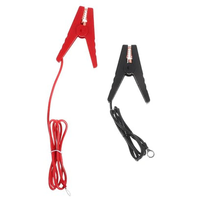 Happyyami 2pcs Fence Connector Cable Electric Goat Fence Kit Jump Leads Cable Wire for Fencing System Red Black Weatherproof