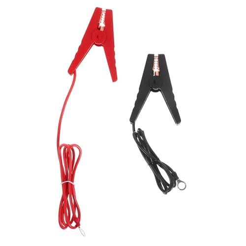 Happyyami 2pcs Fence Connector Cable Electric Goat Fence Kit Jump Leads Cable Wire for Fencing System Red Black Weatherproof