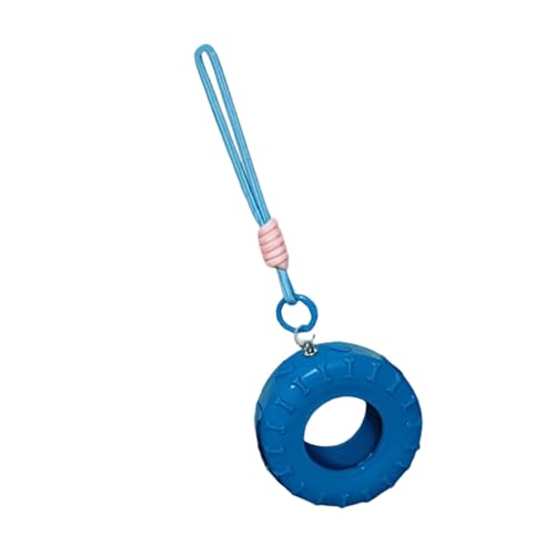 Silicones Tire Swing Toy with Adjustable Chain Fun Silicones Tire Hammock Toy for Small Pet Cage Entertainment - color: Blue