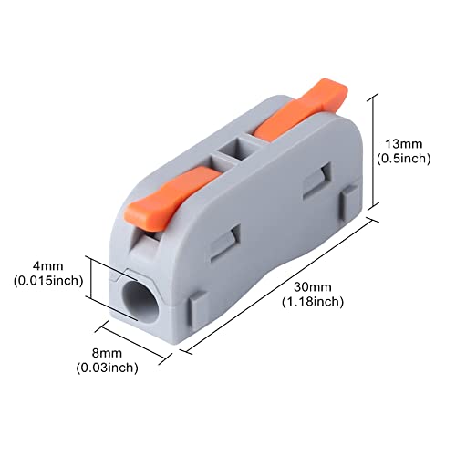 XHF Brown Conductor Compact Lever Connectors Nuts, Electrical Wire Terminals for Any Circuit Inline Splices 28-12 AWG (SPL-1) - color: Brown