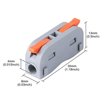 XHF 60 Pcs Yellow Conductor Compact Connectors Lever Nuts, Electrical Wire Terminals for Any Circuit Inline Splices 28-12 AWG (SPL-1) - color: Yellow