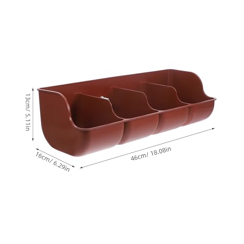 SEWACC Plastic Pig Feeder, 4-Compartment Pig Feeding Trough for Farm Livestock, Sturdy Polypropylene Piglet Manger for Grain and Water, 18 Inch Feeding Groove