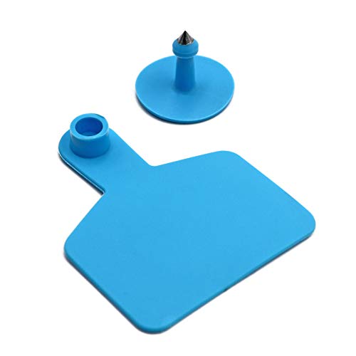 Blank Ear Tags for Cattle Livestock Ear Tags for Cows Hogs Sheep, 100 Pieces (Blue) - color: Blue