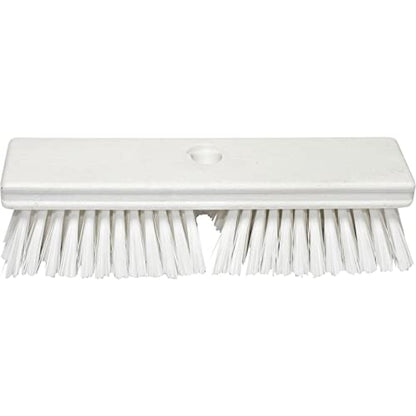 SPARTA Plastic Floor Scrub Brush, Brush Head Only, Deck Brush with ACME Standard Thread Fitting for Deck, Industrial Kitchens, and Hospitals, 10 Inches, White - color: White