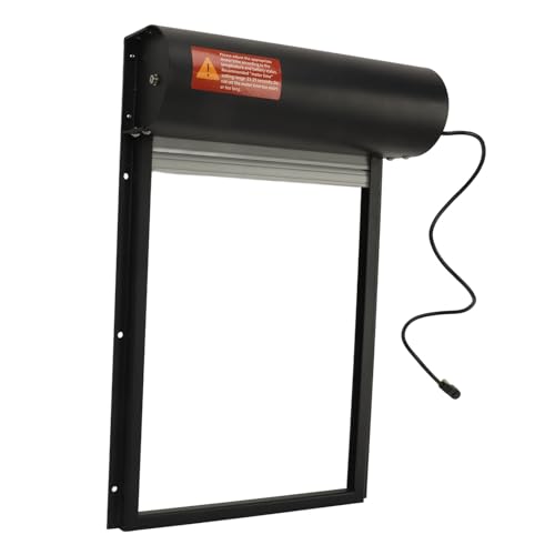 Automatic Chicken Coop Door, Solar Powered Timer Metal Poultry Door with LED Display Controller, for Chicken Duck Goose Farm Safety Equipment (Black) - color: Black