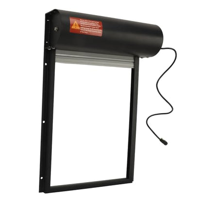 Automatic Chicken Coop Door, Solar Powered Timer Metal Poultry Door with LED Display Controller, for Chicken Duck Goose Farm Safety Equipment (Black) - color: Black