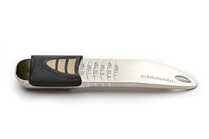 KitchenArt Professional Series Tablespoon, Champagne Satin Measuring Spoon, Adjustable from 1/2 Teaspoon to 1 Tablespoon, White & Black - size: 1-Piece Set