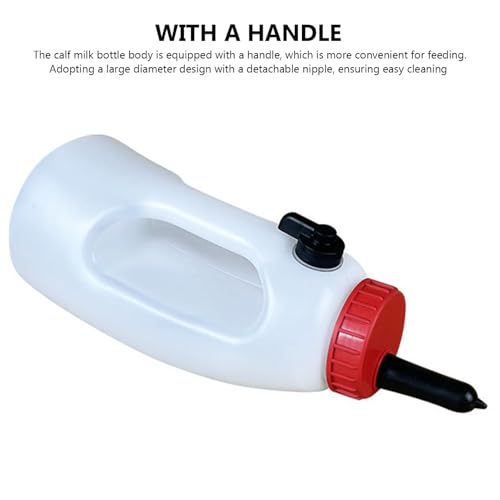 Calf Bottle with Detachable Nipple 4L Plastic Nursing Bottle with Regulating Valve and Handle Farm Equipment, Farm Equipment
