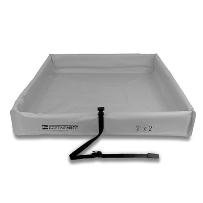 Spill Containment Berm - 18 oz PVC, 2’ x 2’ x 6” - Grey - color: Grey, size: 2' x 2'