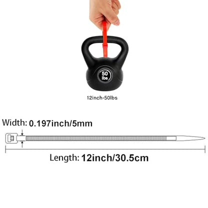 Zip Ties, 100pcs Red Zip Ties 12 Inch,Zipties Cable Tie Wraps, Multi-Purpose Cable Management Ties, Self-Locking Ziptie for Office and Home(Can bear 50lb) - color: Red, size: 12" (100 Pack)