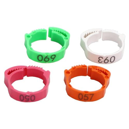 Chicken Leg Bands 240 Pcs Numbered Poultry Chicken Leg Bands Adjustable Foot Label Rings for Home Farm Chicks Bird Duck Goose Identification Clip-on(Red) - color: Red