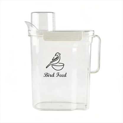 Bird Seed Storage Container,3.5Qt Large Capacity Pet Food Storage Containers with Handle,Airtight Wild Bird Seed Dispenser-for PetBirds Parakeets Finches Food Mealworms Storage/BPA Free-Clear
