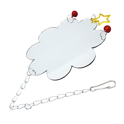 Chicken Mirror Toy with Bells Durable Hanging Mirror for Poultry Fun Pet Accessory for Chickens and Birds for Cage Decoration and Playtime