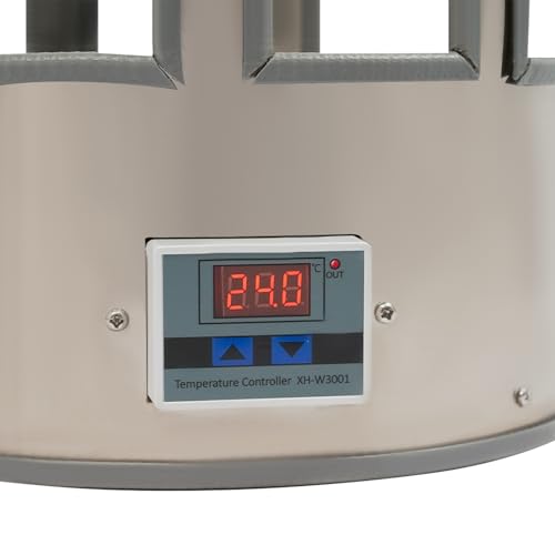 Chicken Water Heater, 5Gal Poultry Heated Chicken Waterer with Adjustable Thermostat, 80W Anti-Freeze Drinking Heater for Hens Ducks Birds, 9-Window Outdoor Heated Waterer for Winter Coop Pets