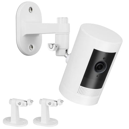 2Pack Adjustable Security Wall Mount Bracket for Ring Stick Up Cam & Ring Outdoor Cam Plus, Perfect View Angle for Your Surveillance Camera System - White - color: White