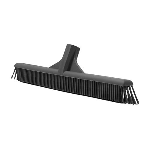 Superio Silicone Broom Head – Carpet Rake & Rubber Broom for Pet Hair on Carpet & Hardwood Floors, Slim Design for Floor Cleaning – Head Only - color: Silicone, size: 16"