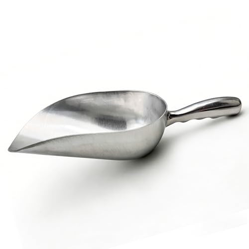 Extra Big Size Aluminum Alloy Utility Scoop, 50~70-Ounce Metal Scoop Livestock Feed Scoop for Any Household Disposing Replacing Litter/Animal Pet Farm Pig Horse Feed Food Shovel(Aluminum Alloy)