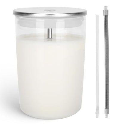 Glass Milk Container for Jura & Stainless Steel Milk Pipe Casing with HP3 Adapter, Compatible with Jura Coffee Machine Models: Z8, Z6, J6, S8, S80, E8, GIGA X8cG2 / X8G2/X3cG2 / X3G2, X8, X10, WE8 - style: Container+ Pipe Casing