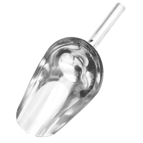 Stainless Steel Feed Scoop for Livestock Metal Grain Distribution Scoop Sturdy 10oz Fodder Scooper for PET Food and Ice Cubes Easy to Clean