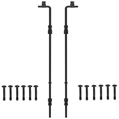 Sdstone 36 Inch Heavy Duty Cane Bolt Gate Drop Rod,Gate Ground Latch Hardware for Wooden Fences,Metal Gates Doors Stopper for Gate Ground (Black Finish,2 Pack) - size: 36-Inch-2Pack