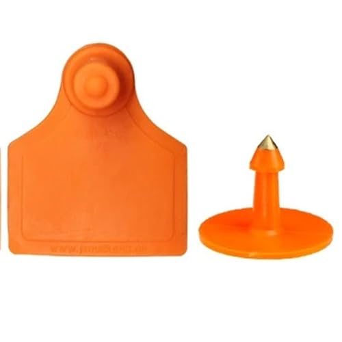 Cattle Ear Tags 100PCS 4x5CM Blank Ear Tags for Goats Sheep Cattle Cows Pigs Livestock Identification TPU Precision Eear Label Farm Animal Marker for Animals(Orange) - color: Orange