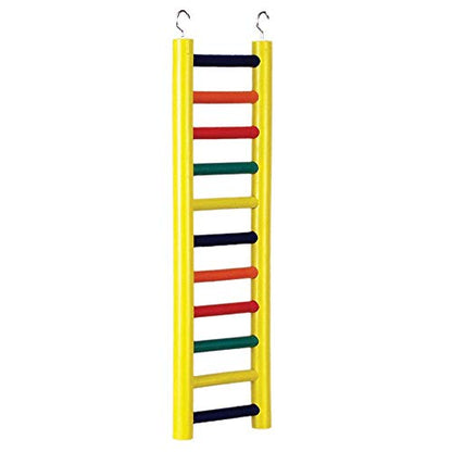 Prevue Pet Products 11-Rung Wood Bird Ladder - Accessories for All Pet Bird Sizes, Hanging Birdcage Toy for Climbing, Foot Exercise, Beak Use, Mental Enrichment, and Interactive Play - size: 11-rung