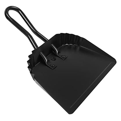 Heavy-Duty Metal Dust Pan-10”Wide Handheld Angled Dustpan with Grip Handle | Stainless Steel Dust Pan with Handle,Precision Edge for Small Debris,Black Hanging Dustpan for Home,Fireplace Ash,Wood Stove - size: dustpan 11.8inches