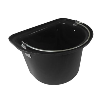 Qianly Horse Feed Bucket Feed Trough Farm Mountable for Easy Hanging Versatile Ergonomic Livestock Feeding Container Heavy Duty, Black - color: Black