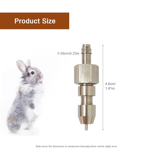 10pcs Stainless Steel Rabbit Water Nipples Metal Dispenser Hamster Waterer Automatic Watering System Kit - color: metal