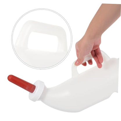 VOSAREA 2l Calves Nursing Bottle with Handle Silicone Nipple for Lamb Goat Calf Livestock Feeding