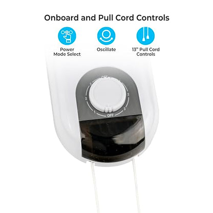 Comfort Zone Oscillating Wall Mount Fan with Adjustable Tilt, 16 inch, 3 Speed, Metal Grille, 90 Degree Oscillation, Airflow 14.07 ft/sec, Ideal for Home, Bedroom, Gym & Office, CZ16W - style: 16" Standard